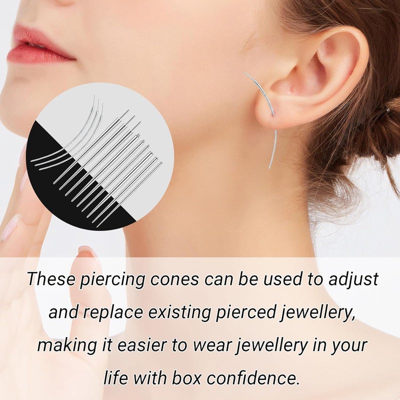 Hualleko 13PCS Piercing Ball Grabber Tool Sets for Changing Jewelry – 14/16/18G Flat Back Earring Insertion Tools, Piercing Tool for Ear/Nose/Eyebrow/Lip Piercings - Image 3